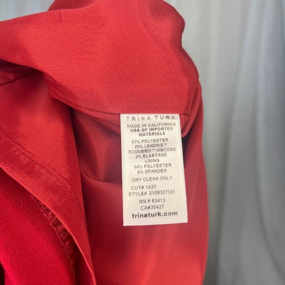 Trina Turk Selfie Shift Dress Red NEW with Tags Ladies Size 16 Evening Career - Picture 9 of 10
